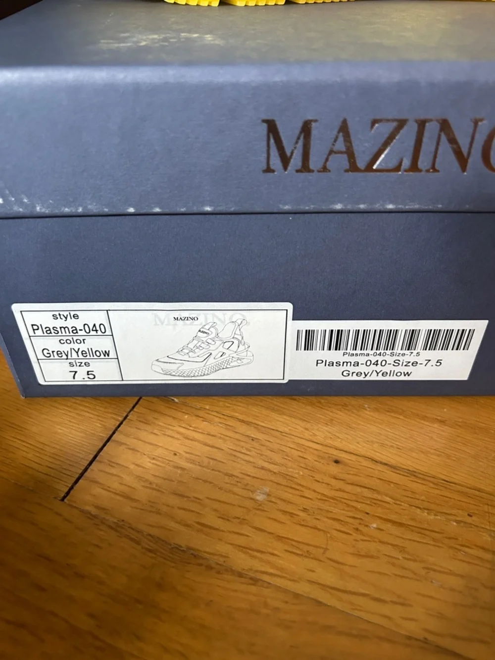 Mazino Plasma Yellow & Gray Sculpted Sole Sneakers Mens‎ 7.5